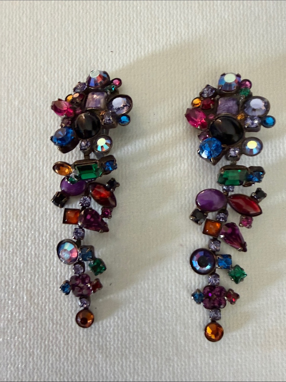 Multicolor Crystal Drop Earrings - Designer Style
